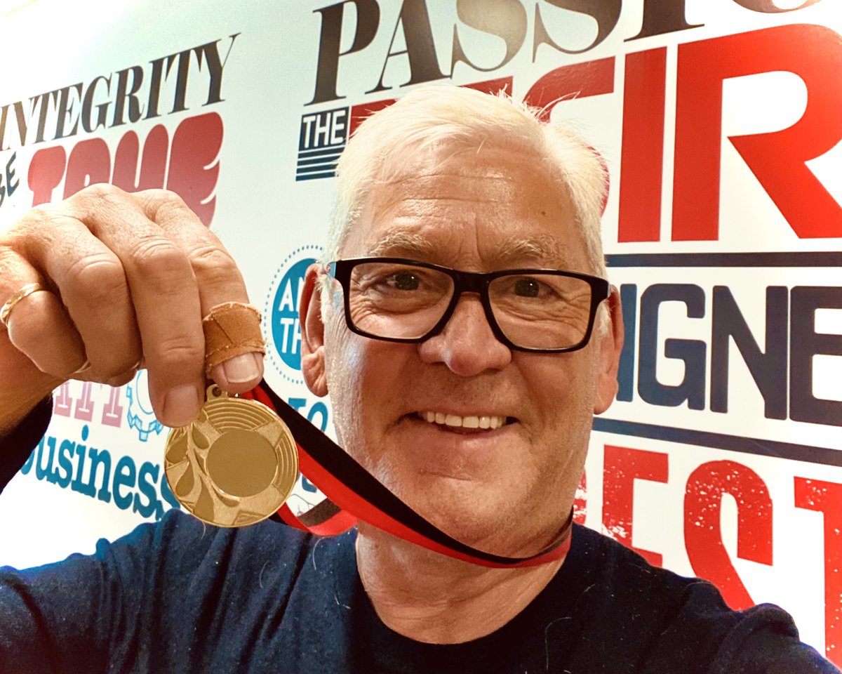SmoothNorthEast's tweet photo. Everyone’s winning medals and @TheSteveColman’s joining in with the gold he received from the #DurhamDash team a few years ago (Promoting competition and exercise for children)
We’ve not been able to do it this year but it’ll be back!! 🏅 🏃🏼‍♂️ 💜 https://t.co/9Rik7Xm5Jt