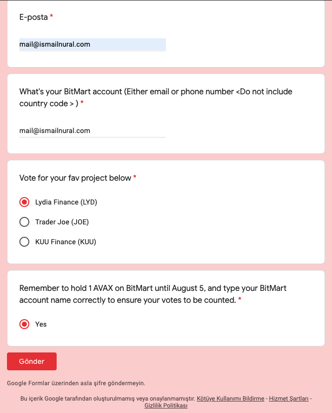 ismailnural's tweet photo. @LydiaFinance I voted for the most innovative and successful project on Avalanche. My avax wallet. X-avax1xhp8q3xty6acjh6x6z5dz4eazth46g2ltlqx0g
@MuratMgrb @mertozcelenk @GezginFedai https://t.co/hHy5QSAvHe