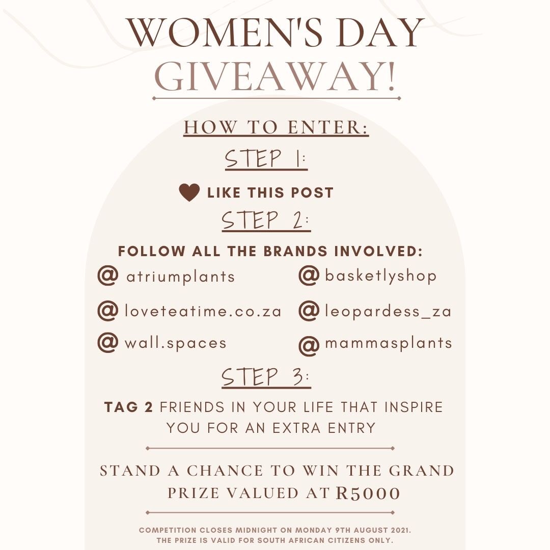 **WOMEN'S DAY GIVEAWAY**

We have partnered with a group of woman-owned South African businesses, who have kindly sponsored prizes to the total value of R5000 in celebration of #WomensDay. 

Stand a chance to win all these awesome prizes

🗳 Details  instagram.com/p/CSLtJZRDf6A/…