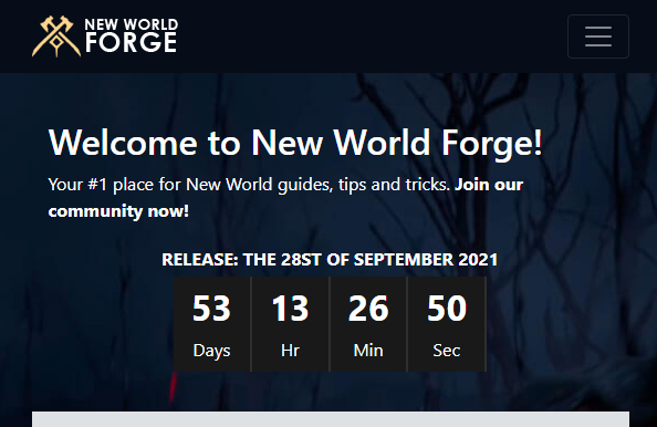 newworldforge's tweet image. We have updated the countdown timer on our website according to the latest release delay news. You can always check the remaining time here:

newworldforge.com

About 2 months remaining. Not too much...

#PlayNewWorld