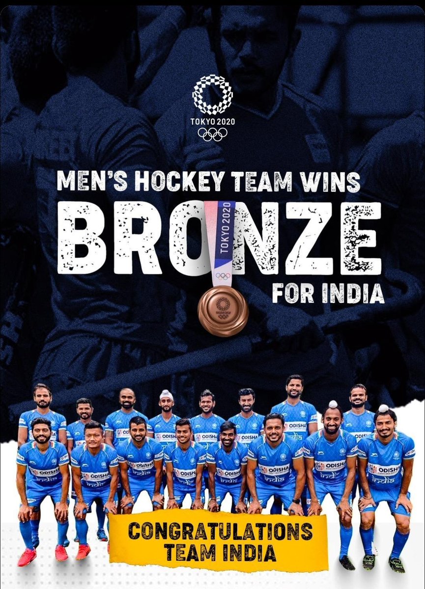 imjinks7's tweet photo. Congratulations 🥉 #TeamHockeyIndia #ChakDeIndia https://t.co/Bddt6Fktim