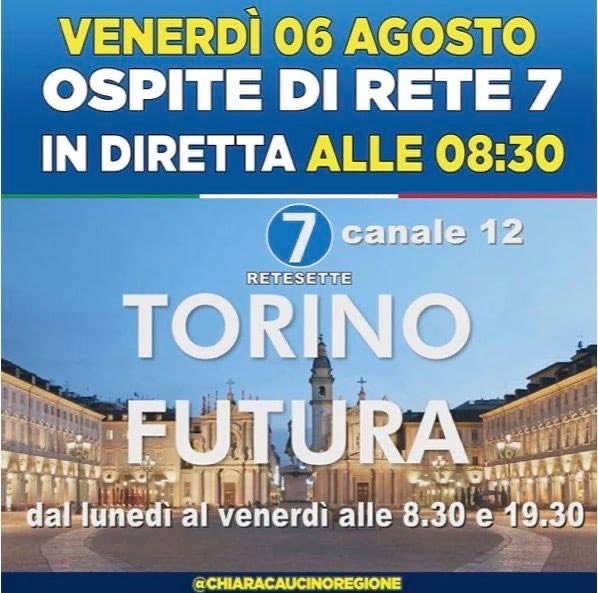 🟢📺Domani mattina, #6agosto, alle 8,30, sarò ospite in diretta di #Rete7 alla trasmissione #TorinoFutura condotta da <a href="/maritaballesio/">marita ballesio</a> . 
Parleremo delle tante attività fin qui svolte e dei progetti per il #futuro.
Allora vi aspetto alle 8,30 sul #canale12 del #digitaleterrestre !