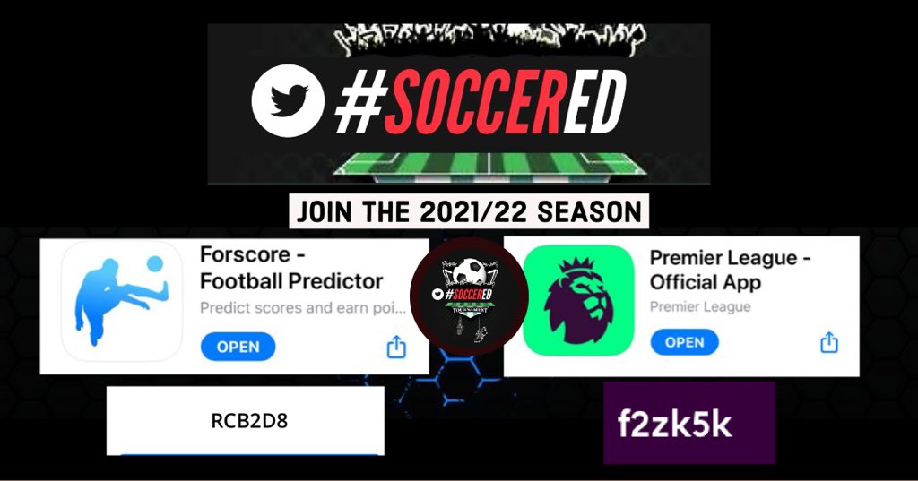 SoccerEd_'s tweet photo. Itโs Back!! #SoccerEd โฝ๏ธ
Join the #SoccerEd 21/22 Predictor & Fantasy Football leagues with the below apps and codes! ๐๐ป โฝ๏ธ Over 300 competed last year and this year will be even bigger and better! ๐๐ผ
โ๏ธ Like
โ๏ธ Retweet and share wide!
โ๏ธ Join in! ๐๐๐ป
#edutwitter #SoccerEd https://t.co/n6REumiL44