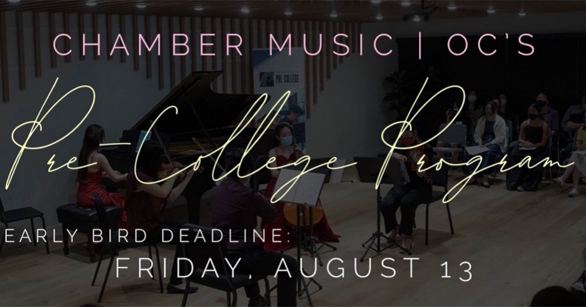 chambermusicoc's tweet photo. Registration for Chamber Music | OC’s Pre-College is officially open! Visit the profile link above &amp; be part of something exceptional. #cmoc #followtheleader #cmocfamily #cmocyacrew #cmocpc #chambermusic #classicalmusic #thefutureisbright #joinus #10yearanniversary #10yearsofcmoc https://t.co/w8ND1aQe3E