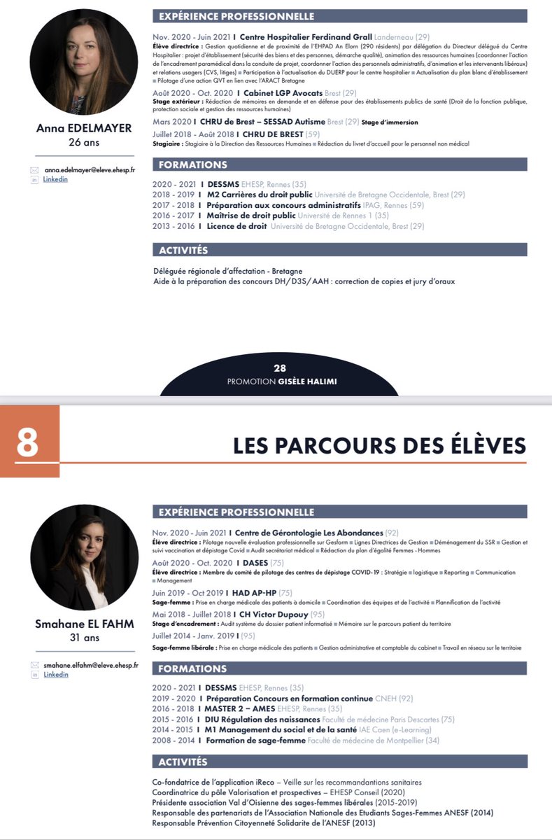 #RECRUTEZUNED3S | 
🏁 DERNIÈRE LIGNE DROITE POUR LA REMONTÉE DES POSTES AU 08 AOÛT 
▶️ Aujourd’hui le profil de <a href="/SmahaneEf/">Smahane EF</a> et d’<a href="/Annaedl/">Anna Edelmayer</a> qui ont respectivement réalisé leur stage au Centre de Gérontologie Les Abondances (92) et au sein du Centre Hospitalier Ferdinand Grall (29)