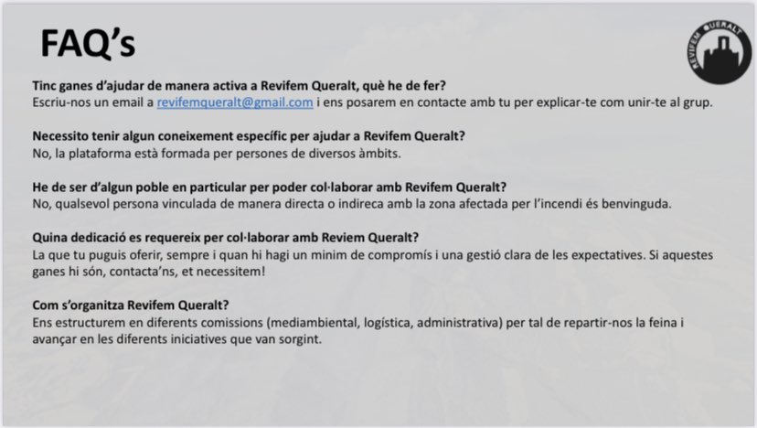 revifemqueralt's tweet photo. REVIFEM QUERALT

ℹ️ Plataforma ciutadana per la recuperació de la Serra de Queralt.

🔎 Objectius, accions i faq’s sobre nosaltres.

#revifemqueralt 
#ifsantacolomadequeralt 
#ifsantacolomaqueralt https://t.co/0PnxgovgB1