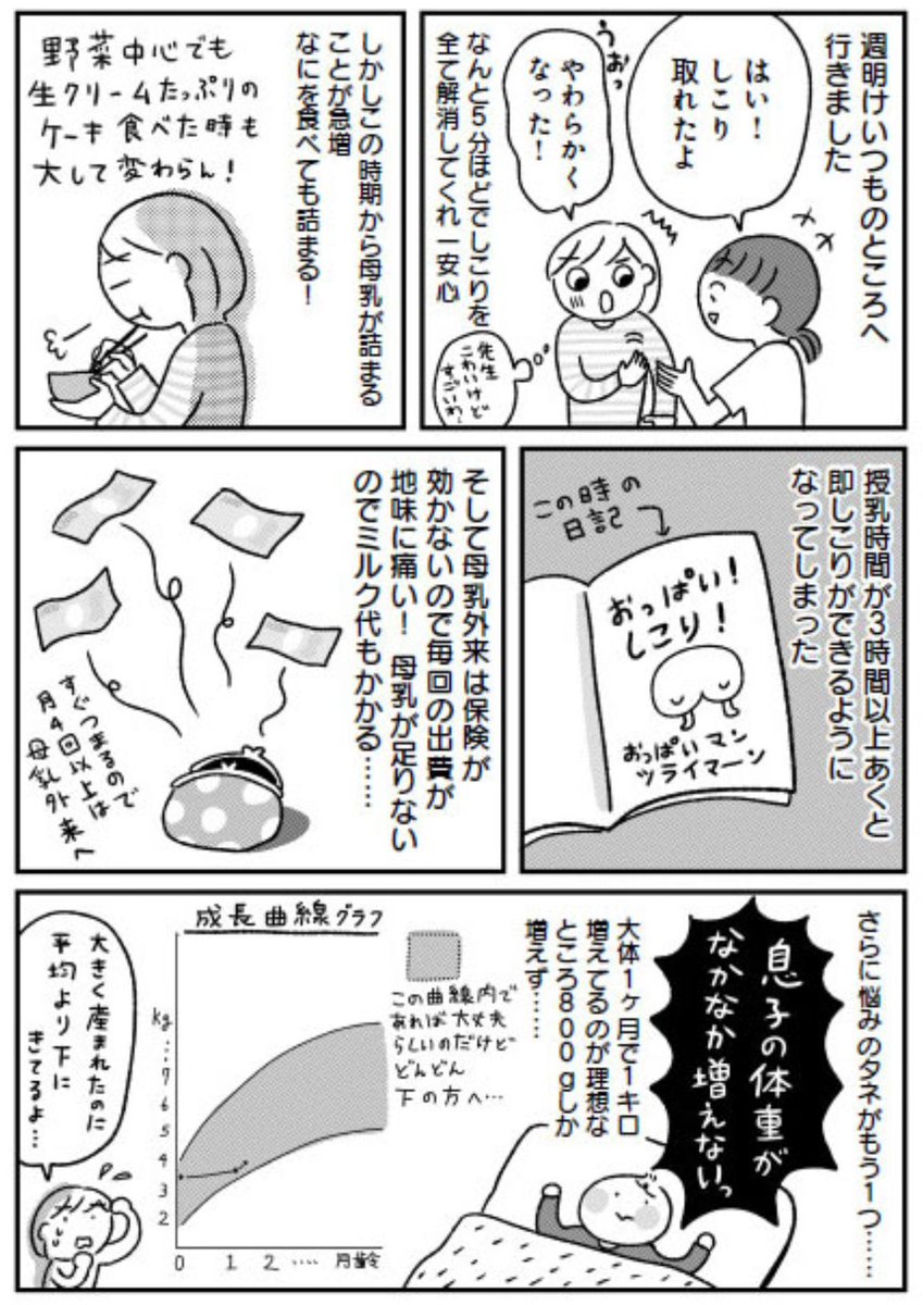 「母親が1番からの解放!」第四話更新されてます^///^
 母乳のことで頭がいっぱいになりすぎて、今見ると本当にどうかしてたな〜。これが母乳こじらせのリアル!

https://t.co/ryYnwKBFFK 