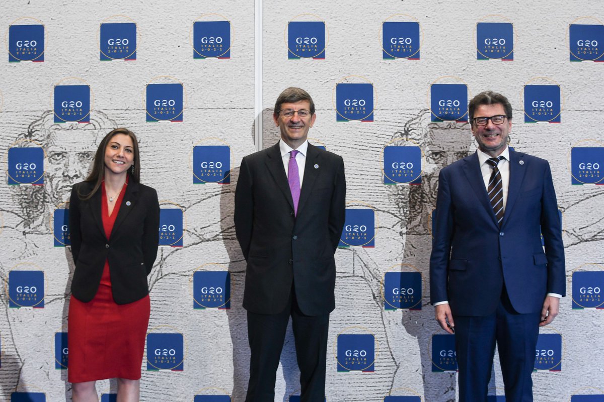 g20org's tweet photo. Minister of Economic Development Giancarlo Giorgetti, Minister of Technological Innovation and Digital Transition Vittorio Colao and Undersecretary of Economic Development @AnnaAscani have welcomed the #G20 Digital Ministers at the Convention Center in Trieste #G20Italy https://t.co/25FWKeZyPu