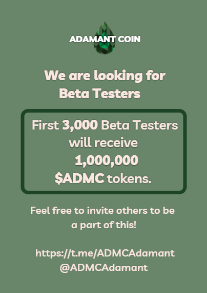 AdamantMine's tweet photo. Wanna be the first to play to earn in our upcoming game? 

Well, we are looking for more beta testers! Join our telegram for more info.

https://t.co/KoXLKiKuAR https://t.co/B2HH9q9SAM