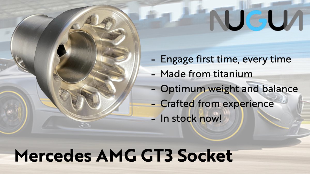 New product launch - Mercedes AMG GT3 socket

Designed from experience, the new AMG GT3 #Titanium #Socket is of optimum weight and gives a longer life to wheel nuts, sockets and guns. Engages first time, every time.
Available Now!

bit.ly/3x5kWth

#UKMfg #Motorsport