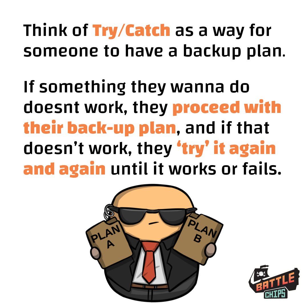 ohpotatopirates's tweet photo. We'll be introducing some new programming concepts we've included in our new game: Potato pirates: Battlechips! Let's take a look at what 'Try / Catch ' concept means! 

#codomo #cybersecurity #internet #howcodingworks #boardgame #cardgamer #boardgames https://t.co/CJhnEYievG