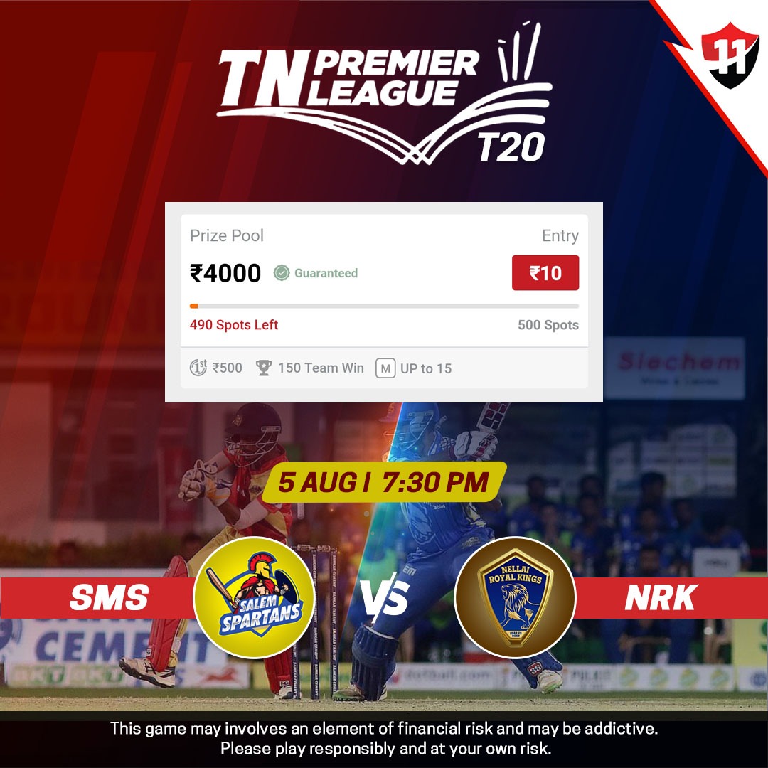 Vision11ofc's tweet photo. Hello Players!🏏
TN Premier League is here 😎
Make a team of your favorite players 💯🙌
Win the game and earn prize money worth ₹4000🤑💸
The entry fee is just ₹10💸
Book Today🔖
#Vision11 #playfantasy #cricket #cricketfans #SMS #NRK https://t.co/lTSCAfNDv0