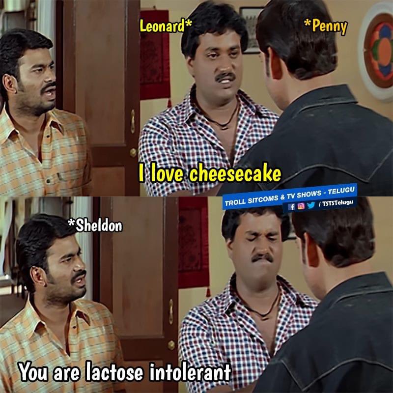 TSTSTelugu's tweet photo. The Big Bang Theory x Athadu https://t.co/buk5e8jSPm