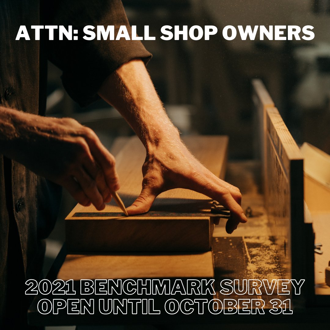 ATTN: SMALL SHOP OWNERS
Participate in the 2021 Benchmark Survey conducted by the CMA &amp; <a href="/WoodworkingBiz/">Woodworking Network</a> #procabinetmaker #businessoutlook #staffing #compensation #shoprates #cncautomation #constructionmethods #Marketing cabinetmakers.org/benchmark-surv…