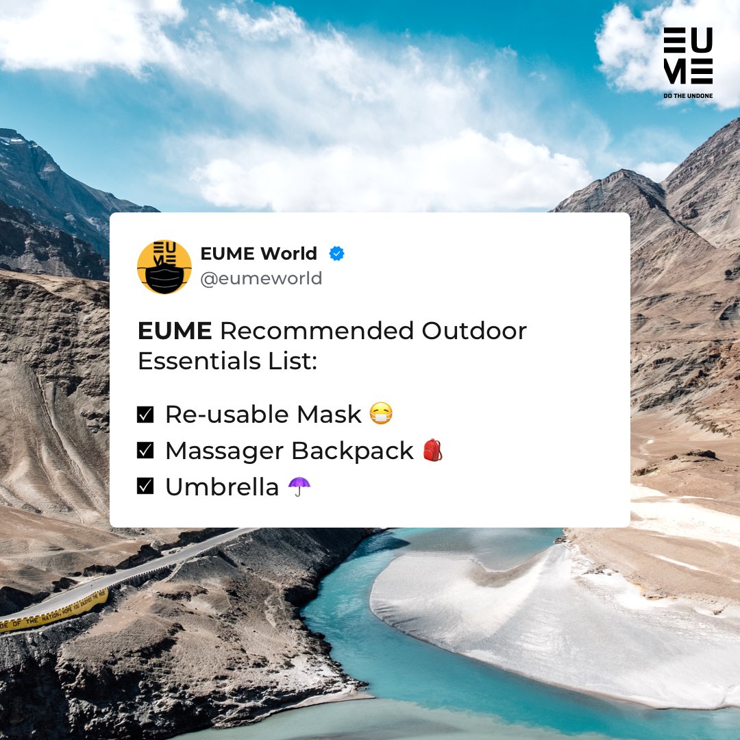 eumeworld_'s tweet photo. Thinking of stepping out? EUME  has got you all covered! Be it a massager backpack, four layer protective mask or even an umbrella to keep you dry!

Check out https://t.co/0Y7HztvX6d to shop from the wide range of products! 

#EUME #Travel #MaskUp #MassagerBackpack #Umbrella https://t.co/HSJY2QTmvY