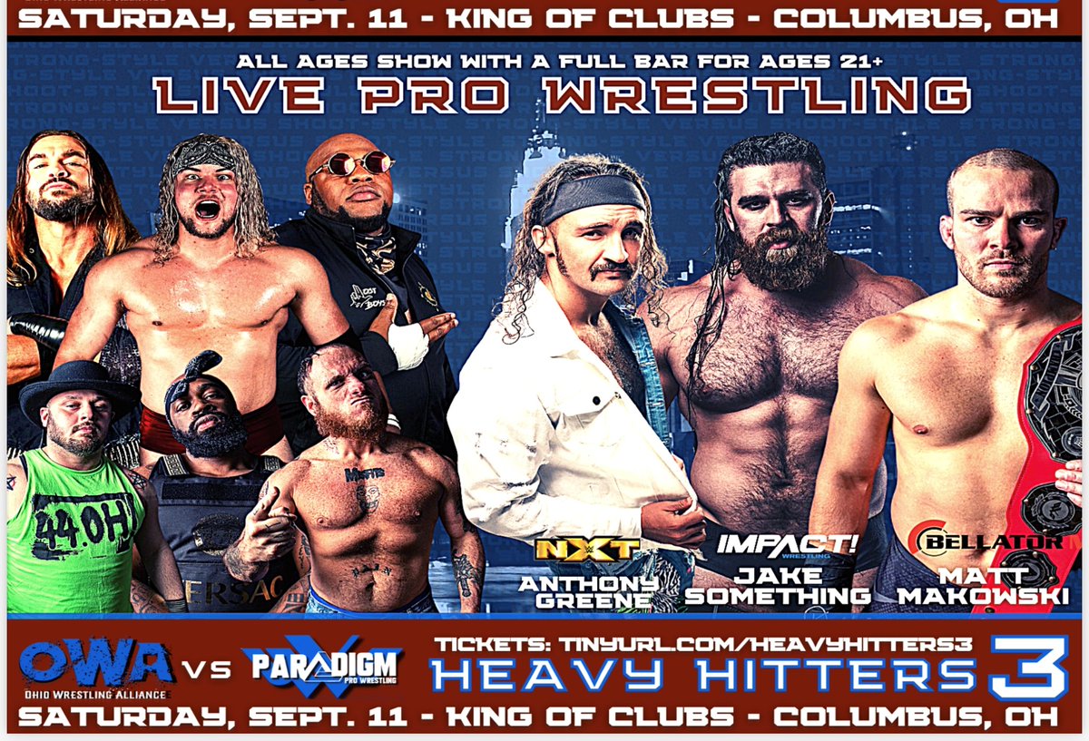 OhioWrestlingA1's tweet photo. Lets Sell Some Freaking Tickets!

September 11th - Columbus, Ohio

#HeavyHitters3

🎟️: https://t.co/9FkqeDEwHA https://t.co/j2EARcofnn