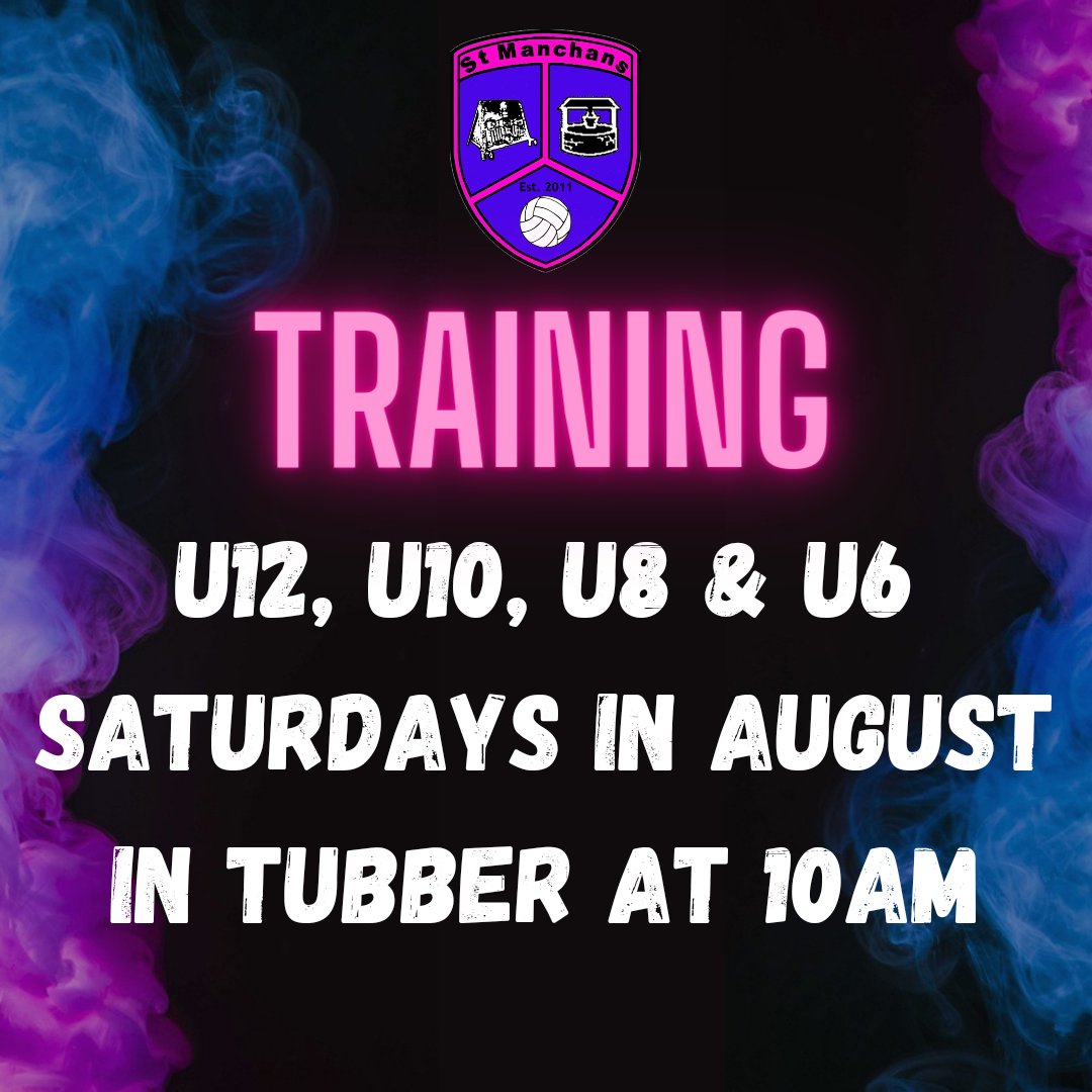 A reminder that u12, u10, u8 & u6 training sessions are in @TubberCoOffaly for all Saturdays in August & in @Ballycumber_GAA in September! Thanks to @ErinRovers for hosting sessions in July! #blackblueandpink🖤🔵💟