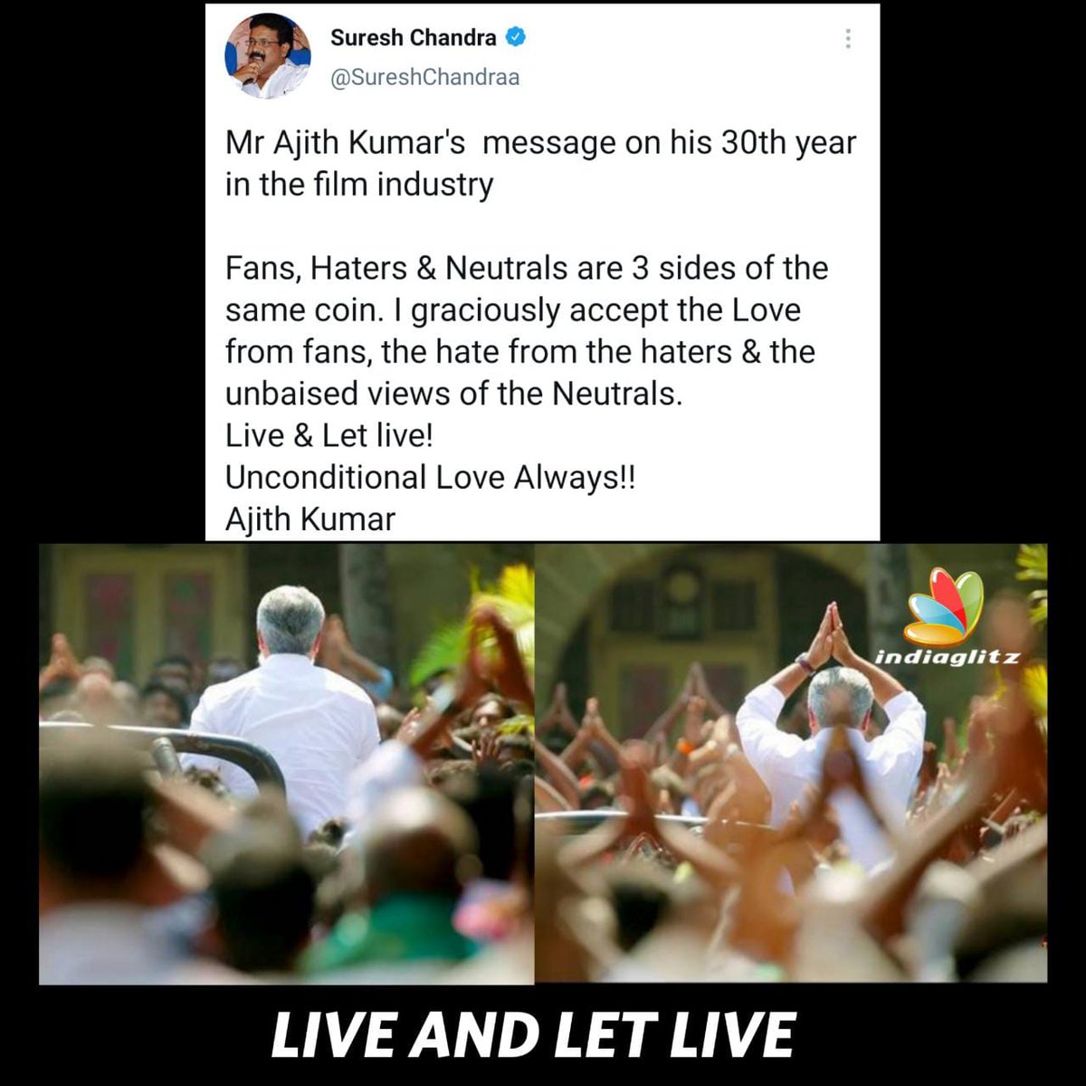 igtamil's tweet image. Live and Let Live 💥

#NaangaVeraMaari #ThalaAjith #30YearsOfAjithKumar #29YearsOfAJITHISM #Ajithism #Valimai