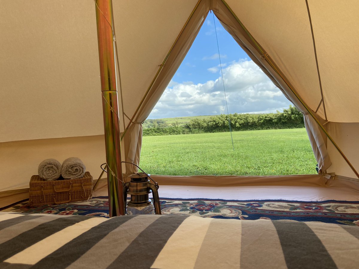 TregoodwellF's tweet photo. **Your glamping experience awaits**

Due to a cancellation our beautiful family bell tent is now available to rent from 8th - 12th Aug.
Quote Tregoodwell10 to get 10% off your stay! https://t.co/JI0ARNdXuA