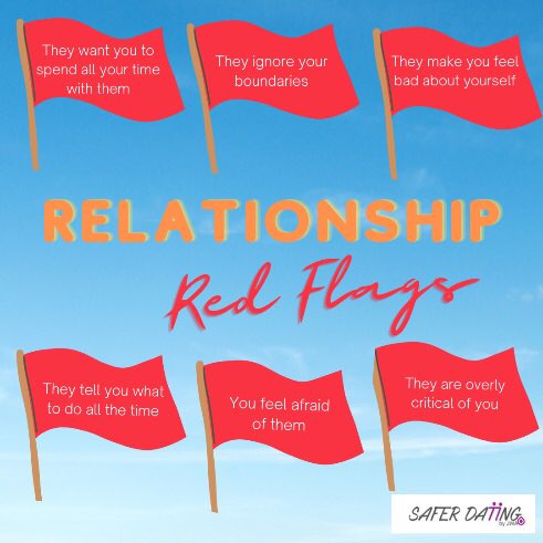 saferdatingJWA's tweet photo. Spotting the signs of an unhealthy relationship can be difficult. That’s why we’re sharing with you our list of relationship Red Flags and relationship Green Flags, to check whether these behaviours are in your relationships. https://t.co/6jYkqfrRf1
