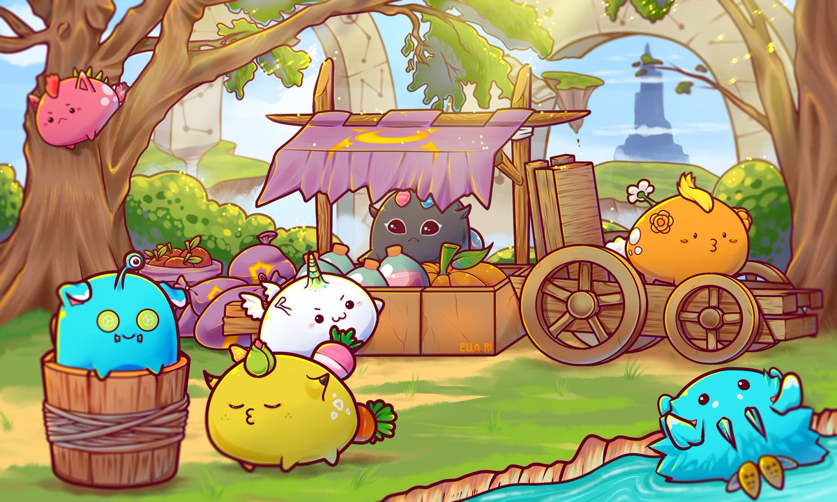 EllaRi15's tweet photo. Here's my entry for #ArticArtContest

Axie Merchant
- I had a lot of fun doing this little cute Axie art! Hope you like it!  @Axie44

Axie muse: #3123 #4297 #4208 #5223 #2694 #42 #67

#AxieInfinity https://t.co/h6nsqgsbn2