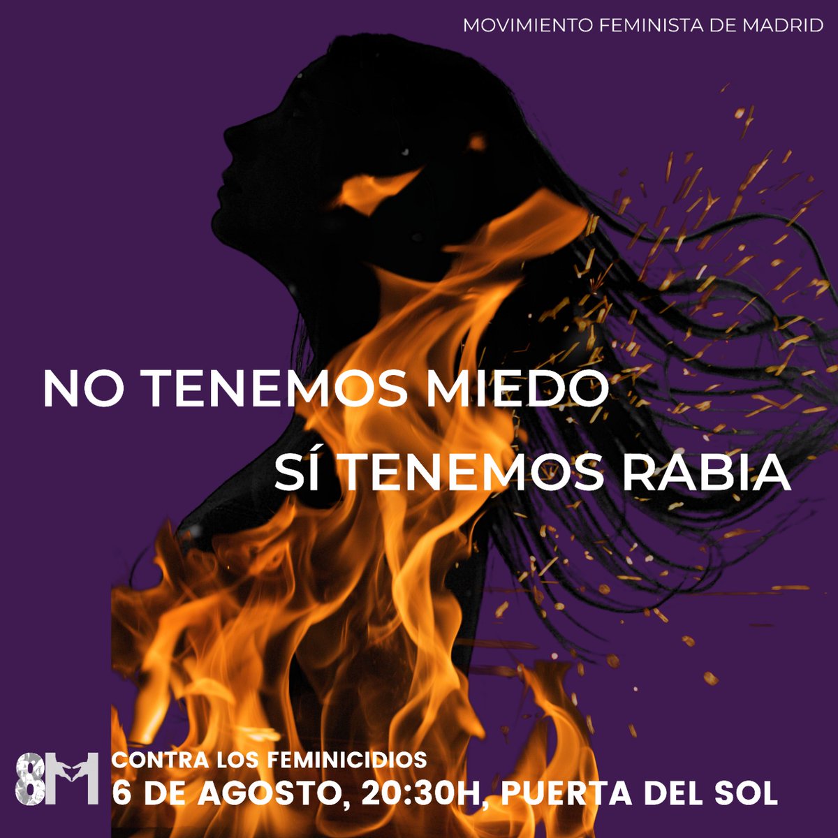 ‼NOS VEMOS EN SOL‼
‼CONTRA LOS FEMINICIDIOS‼
6 AGOSTO - 20:30 h.
Puerta del Sol #Madrid
#notenemosmiedo