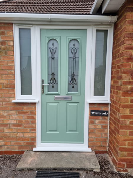 LFWindows's tweet photo. Thanks for keeping us busy! Here's another recent installation. A lovely Solidor Composite Doors in Chartwell Green with a white Deceuninck frame. We love the Park Lane door glass. 
Manufactured and installed by L F Replacement Windows &amp; Conservatories your Which? Trusted Traders https://t.co/n2PaxdVIBT