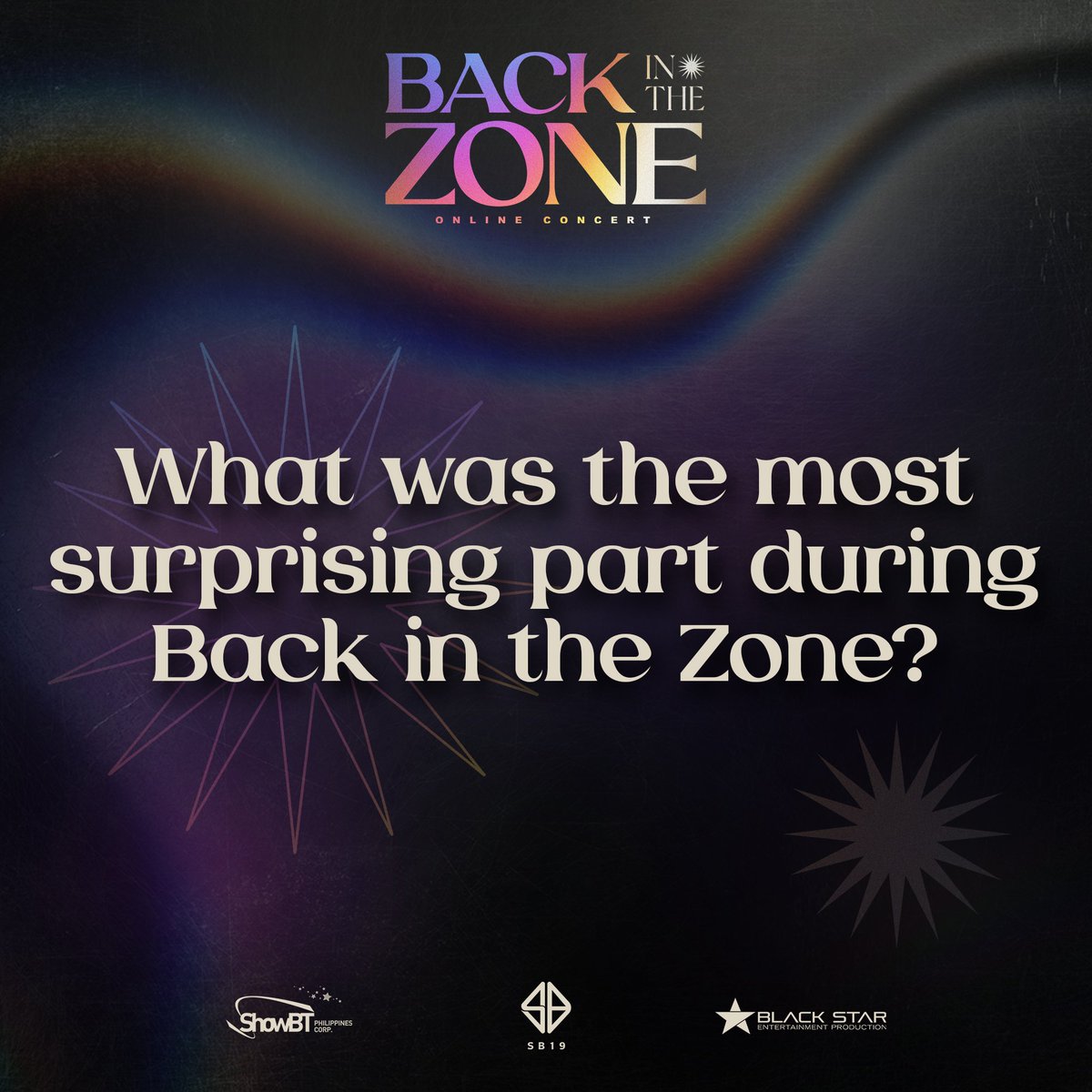 SB19Official's tweet photo. Hi A'TIN! We've got a question for you! What was the most surprising part during #SB19BackInTheZone Online Concert?

Rewatch #SB19BackInTheZoneReplay via KTX!

🎟 Get your tickets now at https://t.co/0fJGj7e4Ah https://t.co/rC6c9avIVA