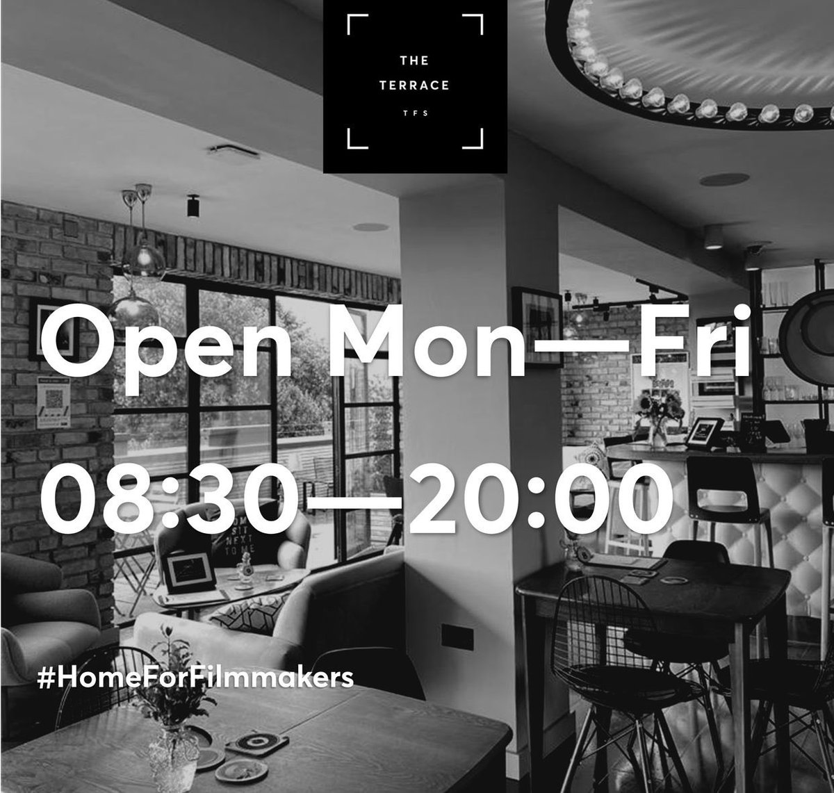 The TFS TERRACE bar and cafe has been launched following an extensive redesign - now open daily Monday to Friday, from 8.30am - 8.00pm. 
#HomeForFilmmakers