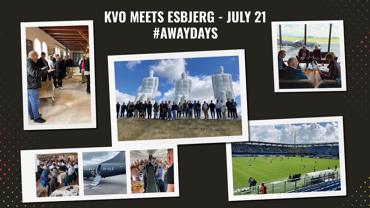 kvoostende's tweet photo. When KVO meets @EsbjergfB .

Forbrødring. De klinkende Deense naam voor verbroedering. Want dat was het tijdens het voorbije weekend, een broederschap tussen het Deense Esbjerg en KVO. Een veelbelovende start van een internationaal business netwerk. 

👉 https://t.co/pgm61nXI0g https://t.co/Kz3Ww3eZ4M