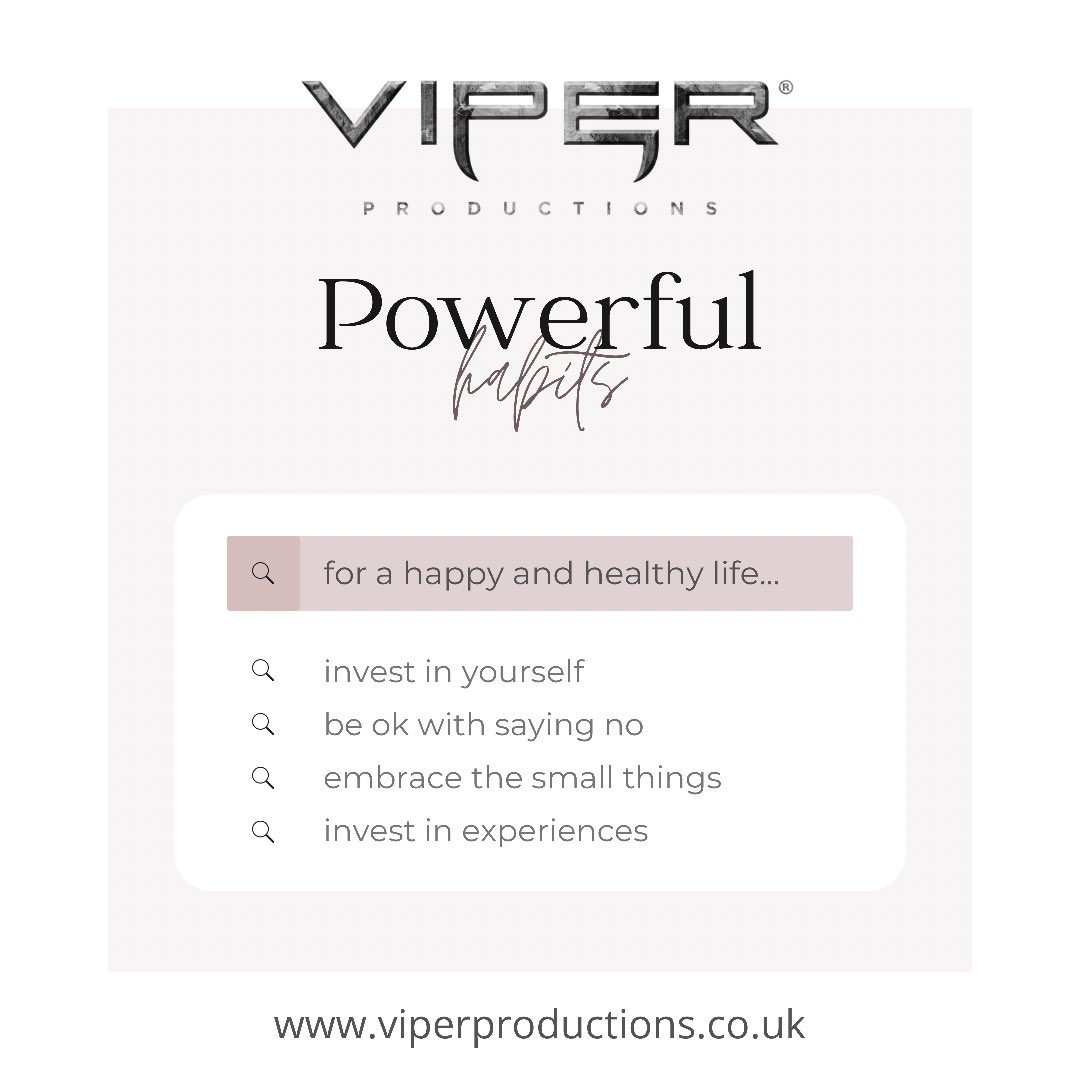 Take control of your life, your dreams and make them work for you…
#ViperProductions
