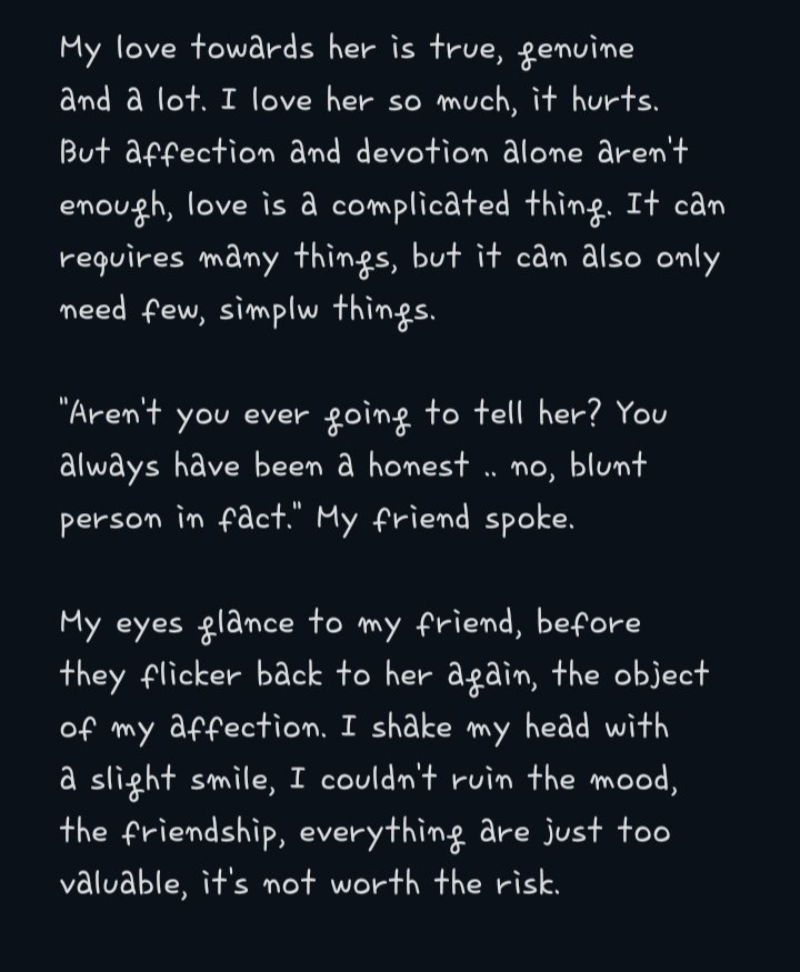 paradox_ceo's tweet photo. The one I post earlier is a random mess- the order is a mess--

This one is more neat. A random thought I had, my mind is a spiral of angst ideas today ☠

#angst #unrequitedlove #selfinsert #selfangst #selfimagine #RandomThoughts https://t.co/vsSNxJSkKb