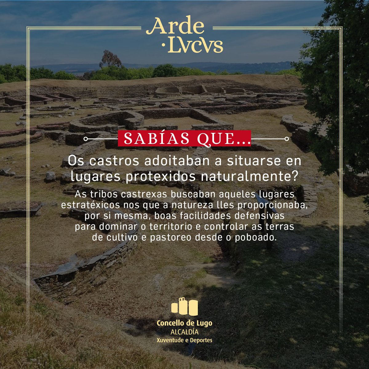 ardelucus's tweet photo. ❓ SABÍAS QUE...
📌🛖 Os castros adoitaban a situarse en lugares protexidos naturalmente?
As tribos castrexas buscaban aqueles lugares estratéxicos nos que a natureza lles proporcionaba boas facilidades defensivas para dominar o territorio e controlar terras de cultivo e pastoreo https://t.co/WQAzRK6SE0