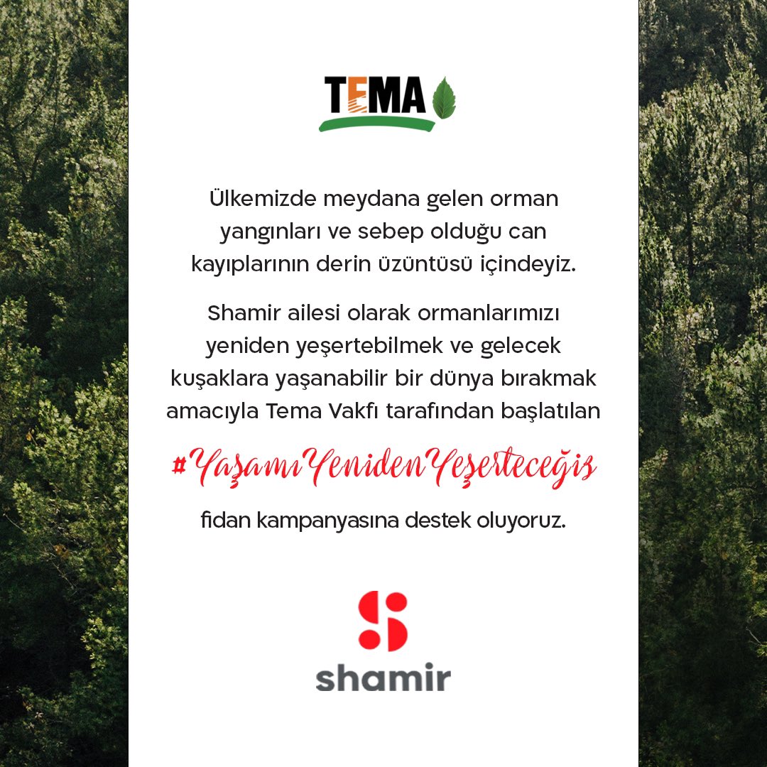 AltraOptik's tweet photo. Hep birlikte yaşamı da umudu da yeniden yeşertebilmek adına @temavakfı tarafından başlatılan #YaşamıYenidenYeşerteceğiz fidan kampanyasına destek oluyoruz. https://t.co/k6MzfjCsyM