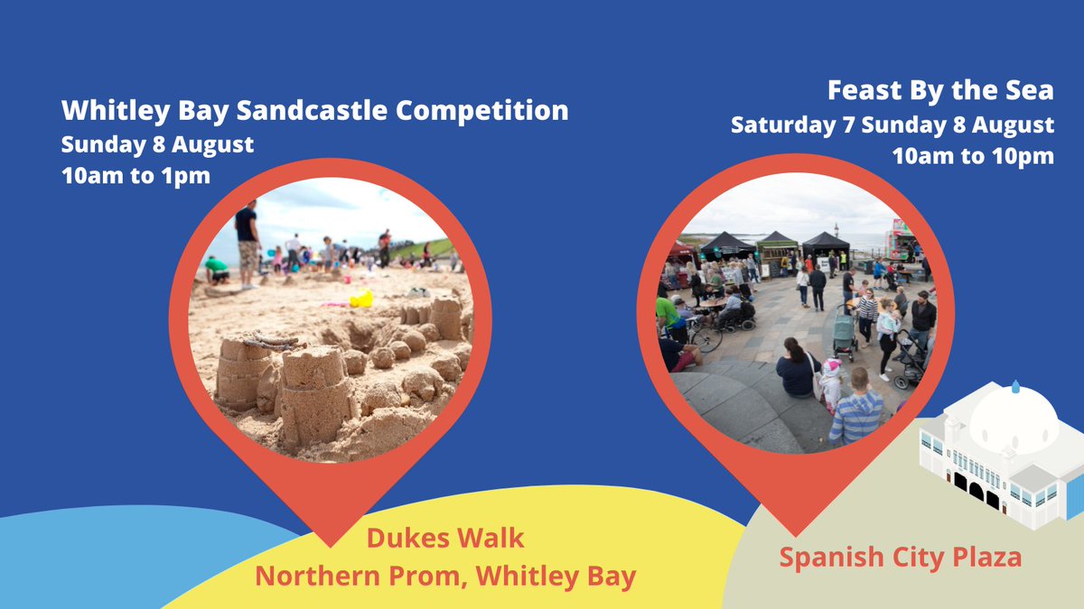 Food and sand ain't a good combo right?

Well be prepared to have your 🤯

This weekend 

Food - Feast by te Sea
Sat 7 - Sun 8 Aug
10am to 10pm
visitnorthtyneside.com/events/event/4…

Sand - Whitley Bay Sandcastle Competition
Sun 8 Aug
10am to 1pm
visitnorthtyneside.com/events/event/1…
