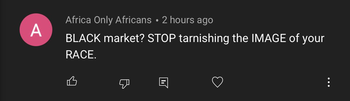 I was taking about the “black market” for foreign exchange and someone really commented that I’m “tarnishing the image of my race” 🤦🏾‍♂️