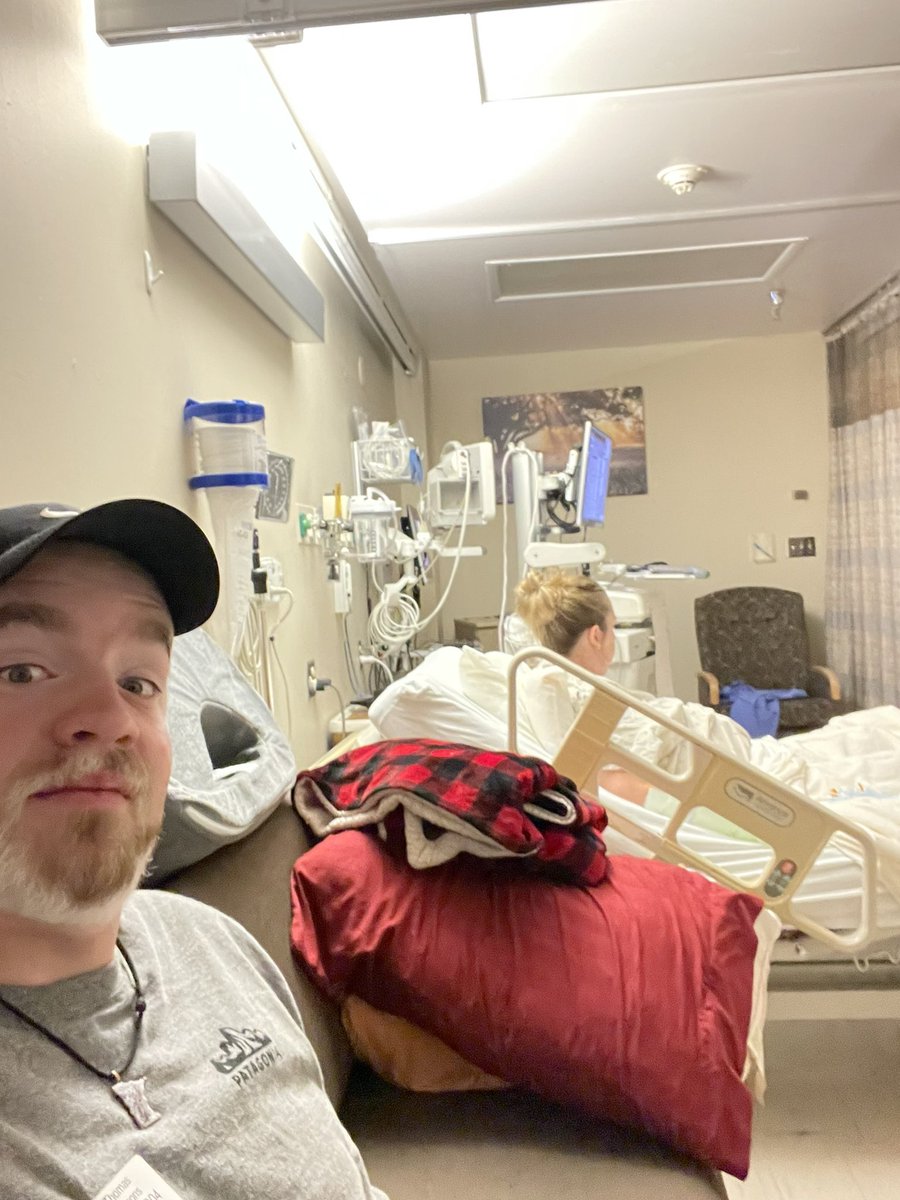 In the hospital this morning for the delivery of our third child. 1000 RTs and I’ll name our child after a member of <a href="/PowerTripKFAN/">Power Trip KFAN</a>. <a href="/CoryCove/">Cory Cove</a> <a href="/MeatSauce1/">Paul Lambert</a> <a href="/Chris_Hawkey/">Chris Hawkey</a> #rube #notserious