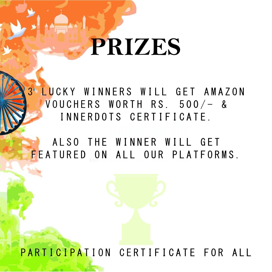 InnerDots_'s tweet photo. PARTICIPATE IN AN ART CONTEST! 3 winners will get Vouchers and All will get participation certificates! ANYONE can participate!
Follow &amp; DM FOR DETAILS! 
https://t.co/8XPuuhEwgY
@Ananya13078986
@ISachikant
@Innervoicearts
@mahuarana
@Jyotiag28204208
#innerdotsapp #contestalert https://t.co/cafF4fZSoR