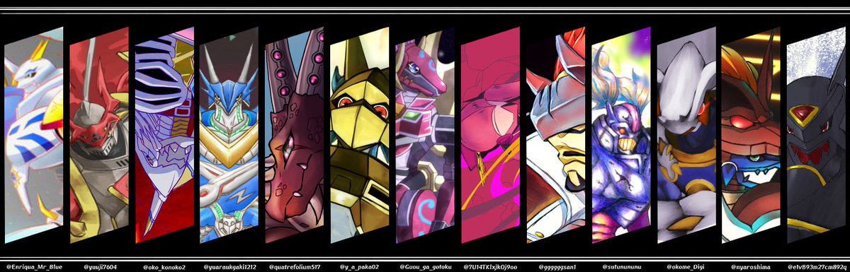 竜田もち けもけ委託 على تويتر 我ら ロイヤルナイツ 絵師13人で聖騎士団 デジモン Digimon 参加者13人分を一枚にまとめました タグからぜひ原寸でお楽しみください