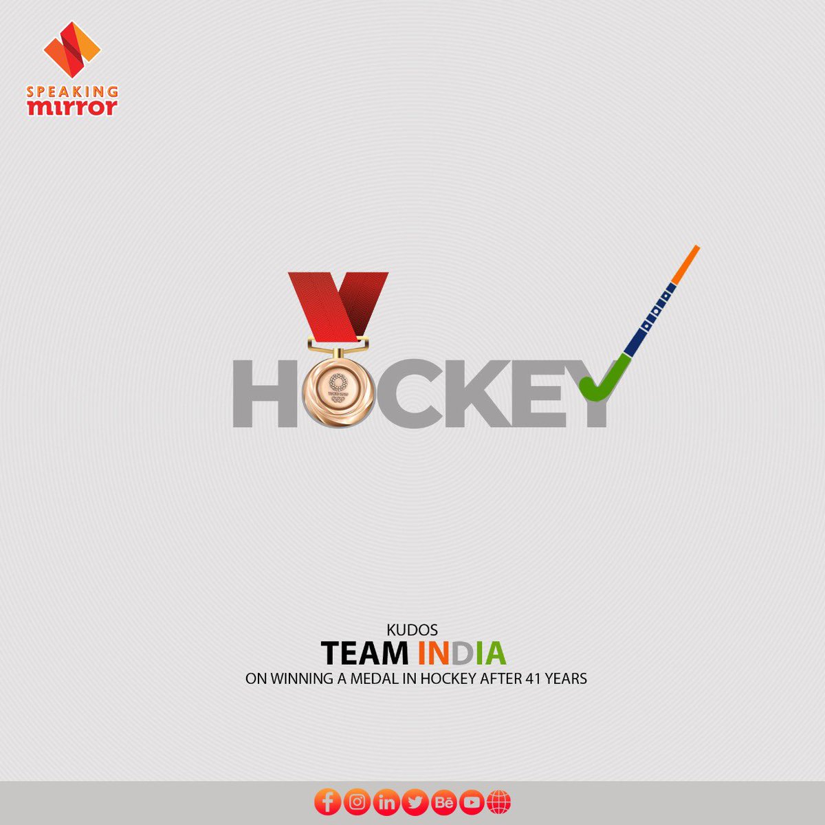 speaking_mirror's tweet photo. Congratulations Team India!!
The whole nation is proud of you 👍

#SpeakingMirror #HockeyHeights #MagicWand #TokyoOlympics #MensHockey #BronzeWinner https://t.co/aIqibFi6Zh