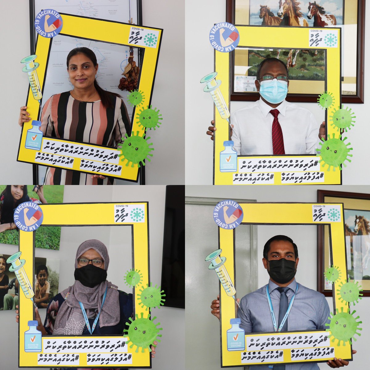 MoEdumv's tweet photo. ކޯވިޑް-19އިން ރައްކާތެރިވުމަށް މިހާރު ކުރިއަށް ގެންދާ ގައުމީ ވެކްސިނޭޝަން ކެމްޕެއިންގައި މިނިސްޓްރީ އޮފް އެޑިއުކޭޝަން އަދި ސްކޫލްތައް ބައިވެރިވެ، އެޑިއުކޭޝަން ސެކްޓަރގެ ވެކްސިނޭޝަން ކެމްޕެއިނެއް މިއަދު ފެށުން.

#ދަރިވަރުންނަށްރައްކާތެރިކަން #އުފަލުގައިކިޔަވަމާ #އެކުގައިއެންމެން https://t.co/or0Nrc5cjP