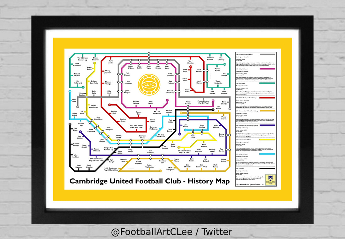 🚨GIVEAWAY🚨 Fancy winning this #CUFC history map? It comes in a lovely A3 print and you could get one for absolutely nothing. All you need to do is: 💛Follow UTAS 💛Follow @FootballArtCLee 💛Like and RT this tweet Deadline 3pm Saturday, random winner announced Sunday #CamUTD