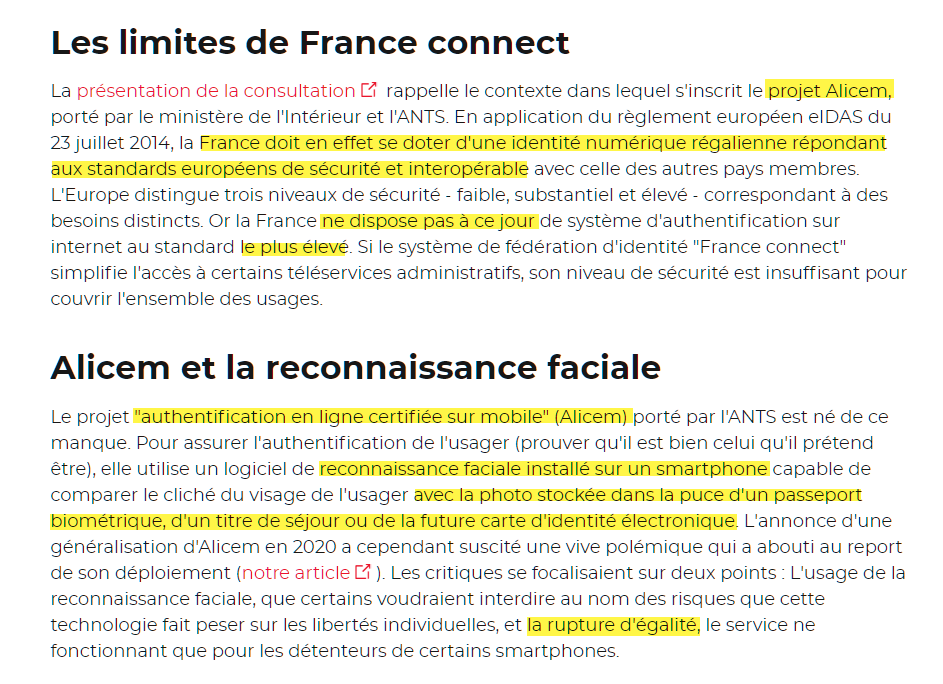 eclemence's tweet photo. 🆔#IDNum📶régalienne en 🇫🇷 ?
3- Le gouvt voulait lancer dès 2020 #Alicem (Authentification en Ligne CErtifiée sur Mobile), dispositif de #reconnaissance #faciale, mais a 1 peu reculé devant l'opposition, préférant passer par l'🇪🇺 pour légitimer sa tactique via 1 nouvelle carte ID https://t.co/KEFilwspHy