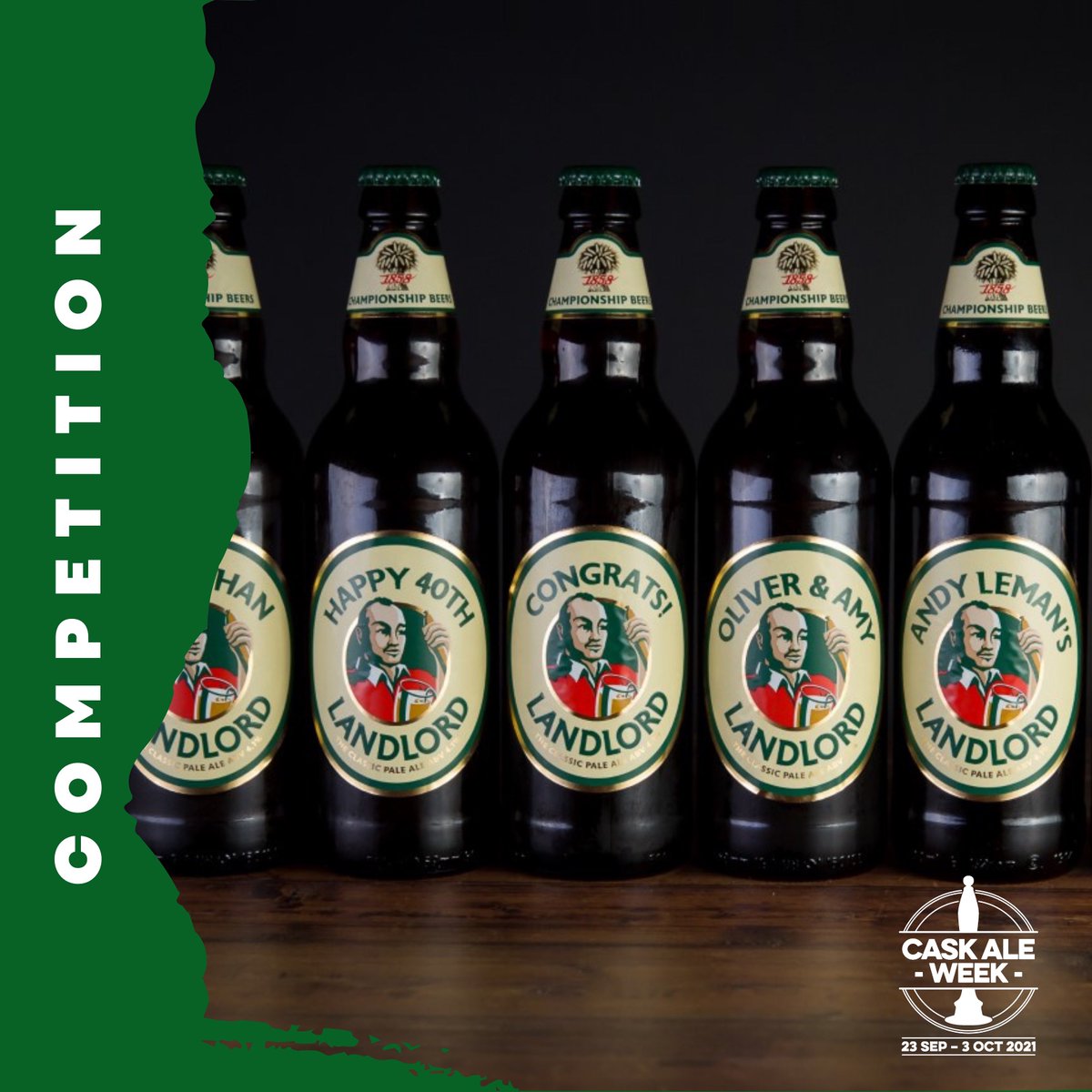 caskaleweek's tweet photo. 🍺 COMPETITION TIME 🍺

For your chance to win a case of 𝗽𝗲𝗿𝘀𝗼𝗻𝗮𝗹𝗶𝘀𝗲𝗱 Landlord:

▪️Make sure you’re following @TimothyTaylors + @caskaleweek 
▪️Like + retweet this post
▪️Comment with the name of the person you’d love to share these beers with 🍺

#StandUpForCask https://t.co/gdwYYnpml4