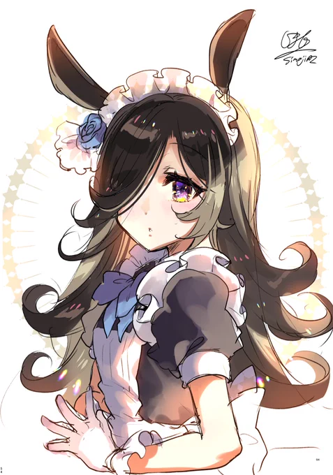 ライスの衣装替え、メイド服が来ないかな…という妄想らくがき…
#ウマ娘
#ライスシャワー 