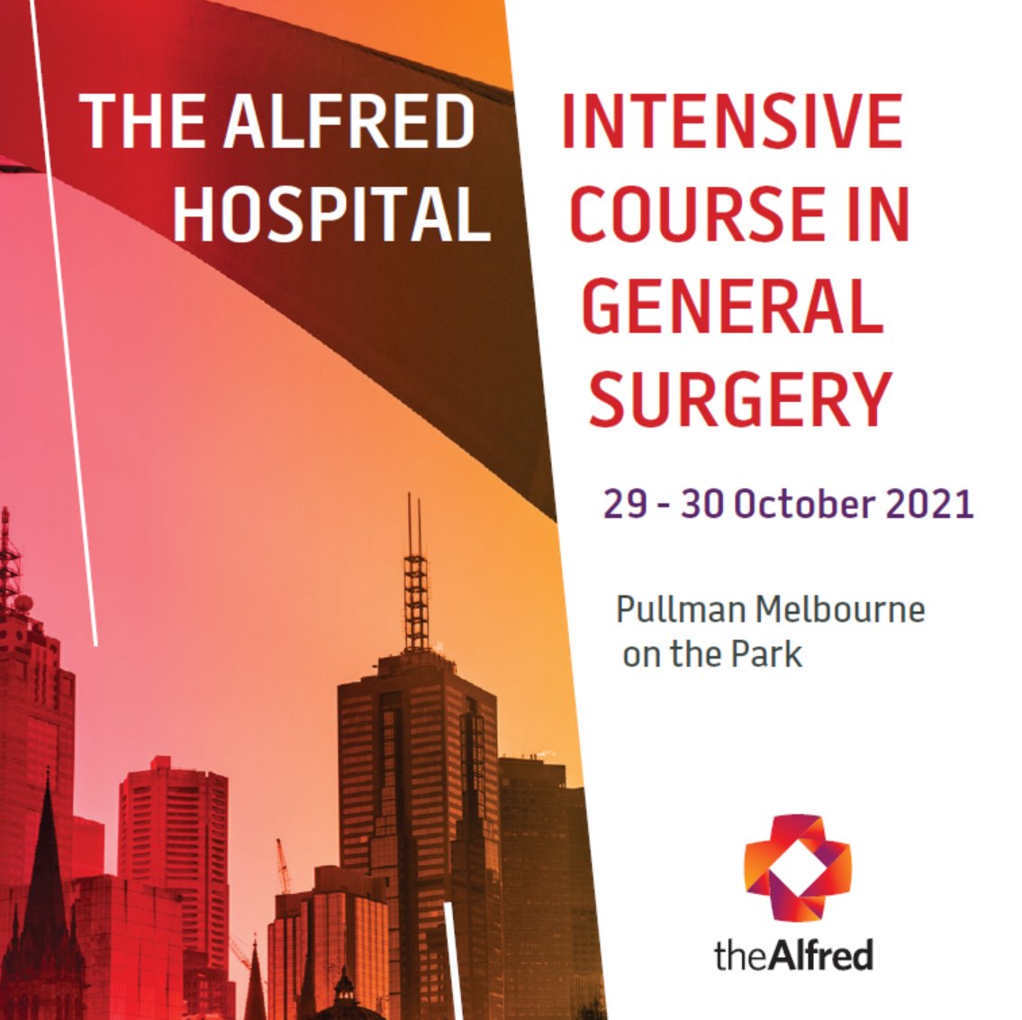 RACSurgeons (@racsurgeons) on Twitter photo The Alfred Hospital Intensive Course in General Surgery is back for 2021! This yearās course takes place on 29 - 30 October 2021 at Pullman Melbourne on the Park.
Find out more: bit.ly/3lkBBGF <a href="/JonathanSerpell/">Dr Jonathan Serpell AM FRACS</a> The Alfred Hospital Intensive Course in General Surgery is back for 2021! This yearās course takes place on 29 - 30 October 2021 at Pullman Melbourne on the Park.
Find out more: bit.ly/3lkBBGF <a href="/JonathanSerpell/">Dr Jonathan Serpell AM FRACS</a>