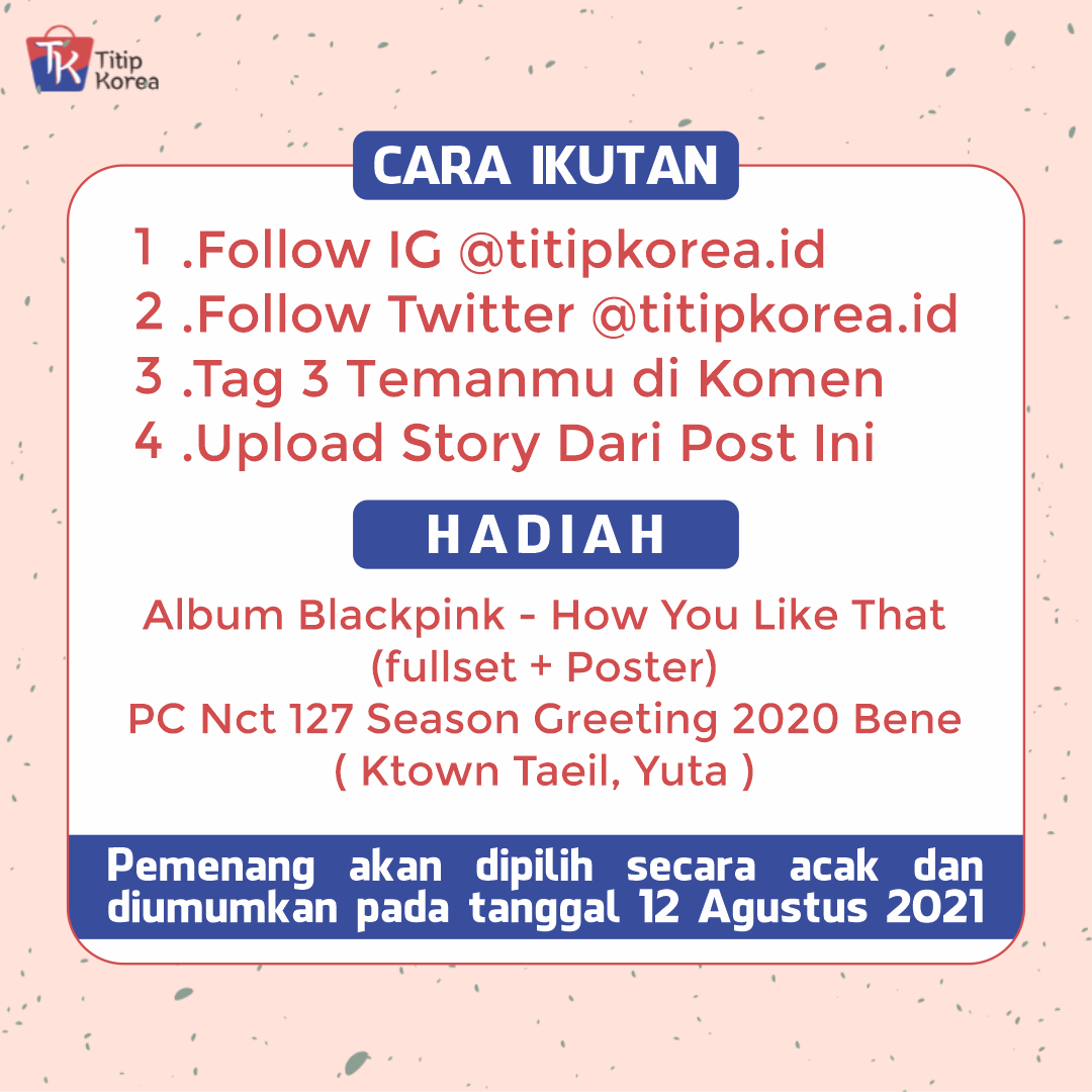 Titipkorea's tweet photo. [🎁 GIVEAWAY TIMEEE!!! 🎁]

Nggak kerasa nihh Titip Korea udah mau 2 tahun ajaa~ untuk kali ini Titip Korea bakal ngadain GIVEAWAY NIIHHH^^ https://t.co/4ueLuay5G6