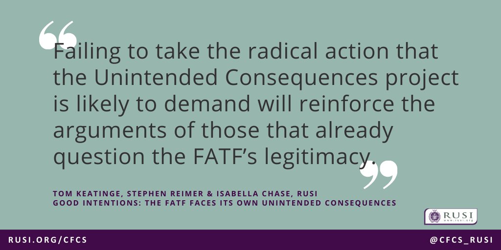CFS_RUSI's tweet photo. Latest from @ChaseFinCrim @KeatingeTom and Stephen Reimer: The Financial Action Task Force’s unintended consequences study will point to necessary reforms the watchdog will be unwilling to take https://t.co/bOxu7Fhsx2 https://t.co/nBzwnbSKTS