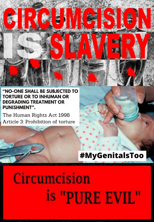 MgmAnti's tweet photo. #circumcisionispureevil
#circumcisionisslavery
#deathtocircumcision
#endmalegenitalmutilation
#mygenitalstoo https://t.co/uhF8YBWA1M