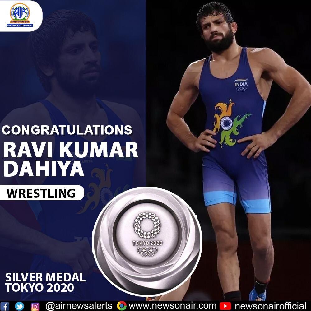 Silver 🥈 For INDIA 🇮🇳 Ravi Kumar Dahiya bags Silver medal in Men's freestyle 57Kg #Wrestling